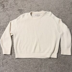 LOFT Women's Cream Crewneck Sweater Large